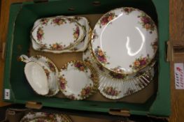 A collection of Royal Albert Old Country Rose, to consist of serving platters, gravy boat, side