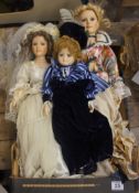 Collection of 3 large pottery dolls