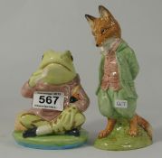 Royal Albert large size Beatrix Potter figures Jeremy Fisher and Foxy Whiskered Gentleman  (2)