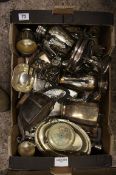 A large collection of Silver plate items to consist tea pots, cake stands, coffee pots