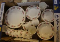 A collection of Royal Burlington part dinner service consisting of Plates, side plate, cups, saucers