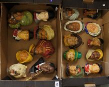 A collection of 2 trays of Bossons head wall plaques. 18 in total