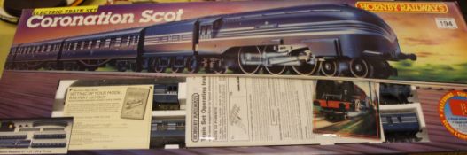 Hornby Coronation Scot train set Boxed. incomplete.