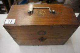 The British Thonson Houston Crystal Wireless Receiver in Original Wooden Case, BBC Label to Front