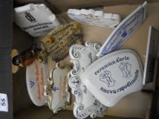 A collection of Various China Manufacturer Name Plaques to include Capo Di Monte, Goebel, Holland