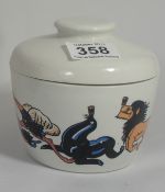 T G Green Gresley Ware Guiness Advertising Pot and Cover c. 1960's decorated with Zoo Animals with