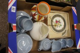 A collection of Pottery to include Johnson Bros Tea Set, Clarice Cliff Style Vase, Royal Doulton