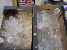A large Collection of Glassware to include Cut Glass Decanters, Royal Albert Glass, Bowls etc (Two