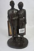 A Heredities Bronze Figure of HRH Prince Charles and Lady Diana Spencer by Pauline Parsons, height