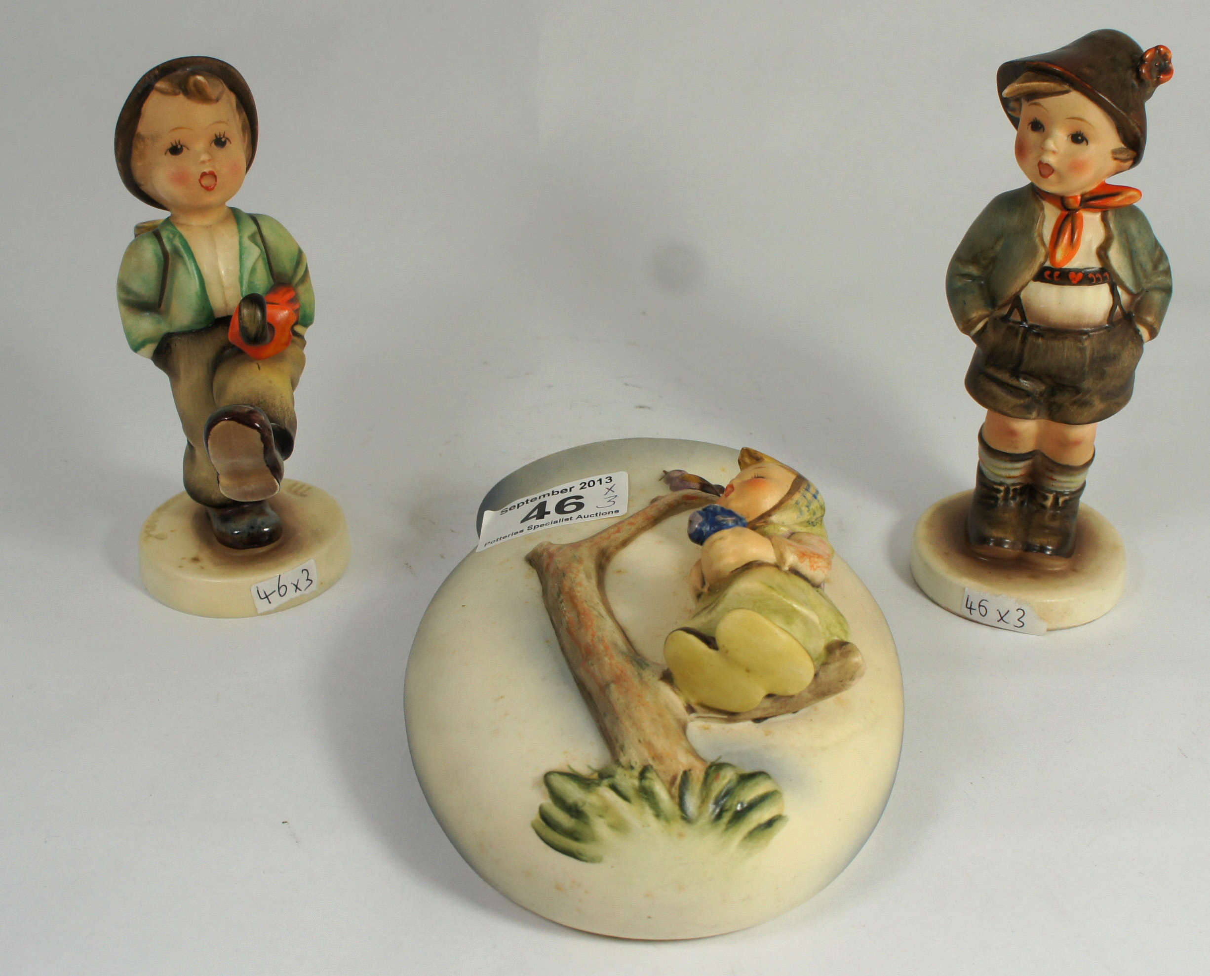 Hummel Goebel Wall Pocket and Two Boy Figures (3)