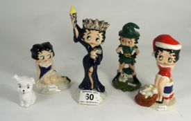 Wade Betty Boop Figures to include Betty Winconsin 1997 Piece, Liberty, St Patricks Day and