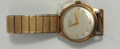 1950's 9ct Gold Rotary Wrist Watch with Mechanical Wind with Inscription to Rear