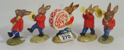 Royal Doulton Bunnykins Figures from the Oompah Band in a Red Colourway comprising Sousaphone