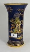 Carltonware W & R Blue vase in the Pagoda design , height 26cm