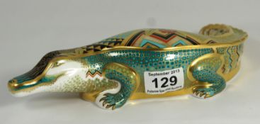 Royal Crown Derby Paperweight Alligator, Boxed