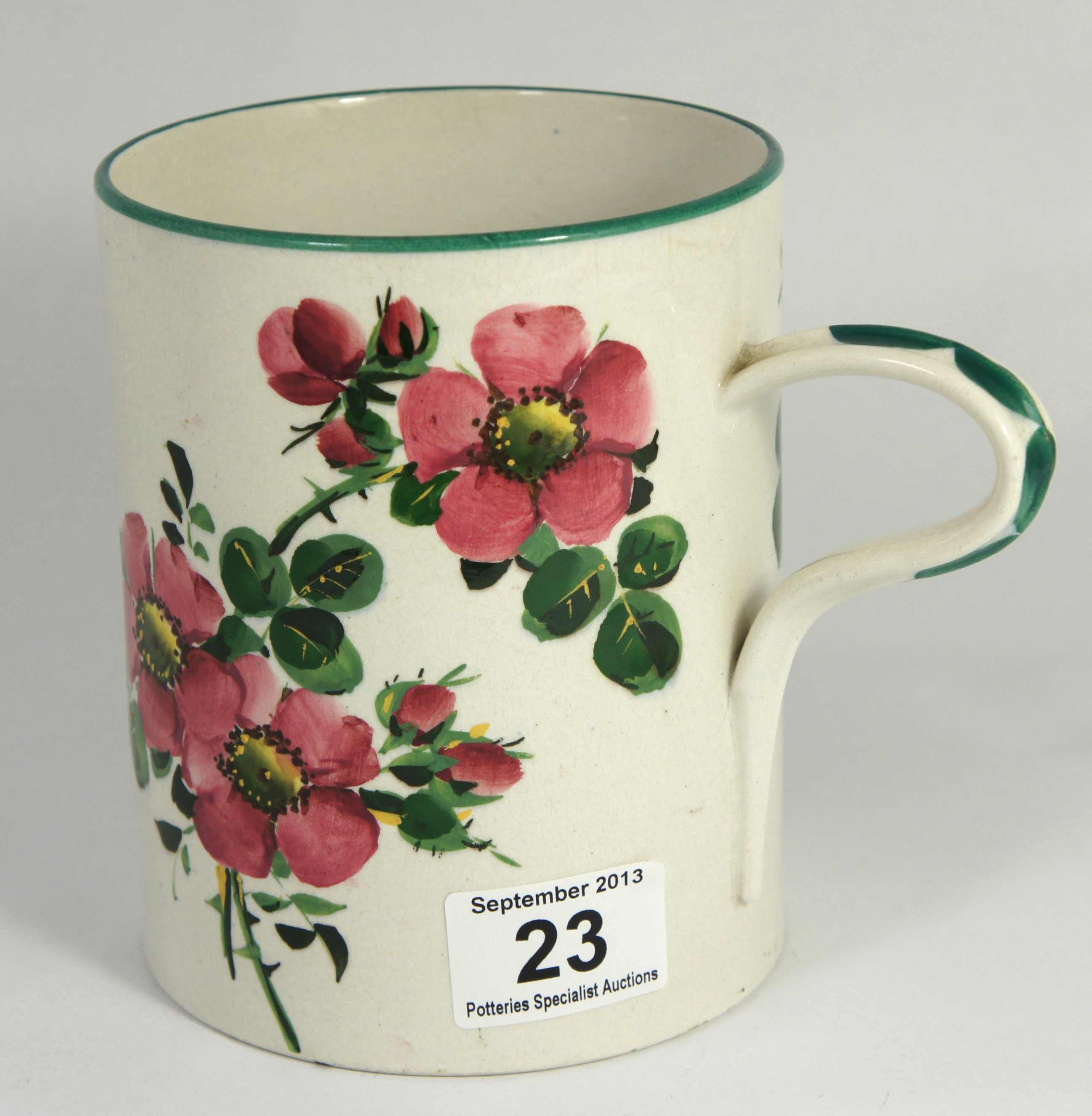 Wemyss Large Barge Mug decorated with Pink Flowers, 15cm