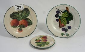 Wemyss Pin Trays / Small Plates decorated with Figs, Strawberries and Blackberries