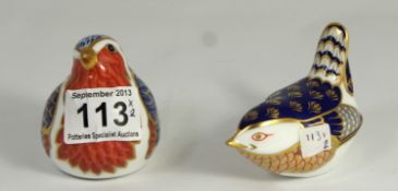 Royal Crown Derby Paperweights Wren and Chick  (2)