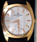 Braume and Mercier Geneve 18ct Gold Gents Wrist Watch, Mechanical Wind, Original 18ct Buckle and