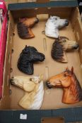 Tray of Six Fraser Art Horse Head Wall Plaques (6)