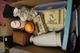 A collection of Pottery to include Wedgwood Moonstone Sandmans Flask, Jasperware, Old Camera,