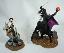 Classic Walt Disney Collection Pair of Figures Terrified Teacher and Haunting Horseman from the