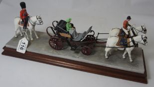 Border Fine Arts Figure Group Queens carriage, impressed Ayres, limited edition on wood base