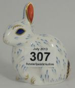 Royal Crown Derby Paperweight, Snowy Rabbit, Boxed