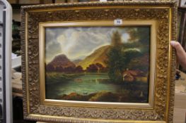 Oil Painting on Canvass, Landscape scene by Potteries Artist, signed JSH 1988