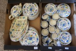 Two trays to include Masons Regency Dinner Ware items to include Plates, Servers, Sandwich Plates