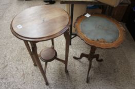 Oak occasional table and a wine table (2)