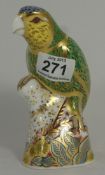 Royal Crown Derby Paperweight, Amazon Green Parrot, Boxed