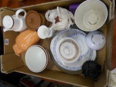 Two Trays to include Jugs, Tea Pots, Planters, Commemoratives, Figures etc (approx 35)