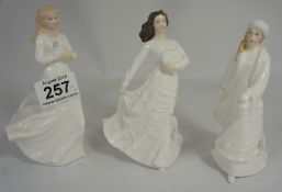 Royal Doulton Sentiments Figures Loving You HN3389, Christmas Lantern HN3953 and Loving Thoughts