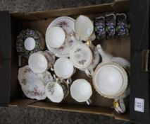 Royal Albert Dinner and Tea Ware to consist of Old Country Rose Tea Pot, Mountain Havens Cups and