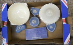 Tray Wedgwood Jasperware to include Trinket Boxes, Coasters, Wedgwood Edme Large Footed Bowl and