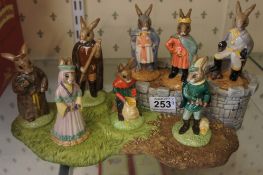 Royal Doulton Bunnykins Figures from the Robin Hood Series to include King Richard DB258, Will