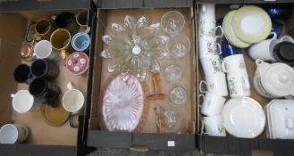 Three Trays to include Cups Saucers Glasswares etc by Various Manufacturers