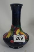 Moorcroft Leaf and Berry Vase, 15cm tall (cracked)