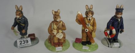 Royal Doulton Bunnykins Figures from the WW2 Collection comprising Air Controller DB382, Homeguard
