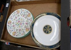 Tray to include Royal Doulton Carlyle Dinner Plates x 8 together with Six Minton Haddon Hall