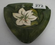 Moorcroft Lily on Green Ashtray