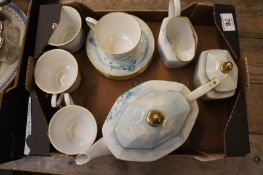 A collection of Pottery to include Caverswall Hand Painted Tea Set decorated with Landscapes by