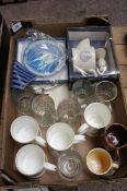 A collection of Pottery and Glassware to include Royal Stratford Sporting Tankards, Bunnykins