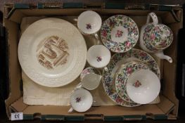 A collection of Pottery to include Crown Staffordshire part Tea Set to include Plates, Cups,