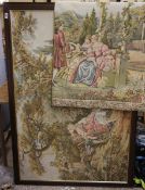 Large Wooden Framed Tapestry 110 x 157cm and and a Free Hanging Tapestry (2)