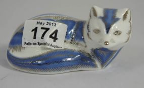 Royal Crown Derby Paperweight Platinum Arctic Fox, Boxed