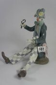 Lladro Large Clown with Magnifying Glass Checking the Time, model 5762