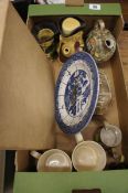 A collection of various Pottery to include Wedgwood Mugs, Radford Cottage Wear, Tea Pot, Decanter,