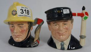 Royal Doulton Character Jugs Journey Throughout Britain Engine Driver D6823 and Fireman D6839 (2)